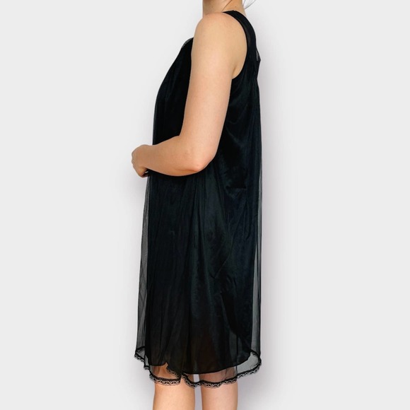 60s Black Nylon Nightgown - Picture 4 of 7